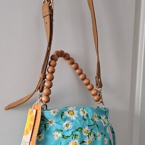 C&C California Turquoise Floral Shoulder Bag